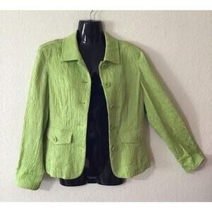 Women's Coldwater Creek Green Textured Blazer Size 10
